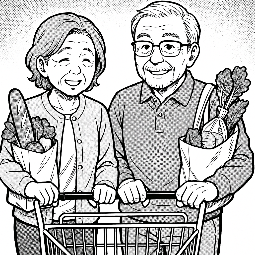 老夫婦の買い物