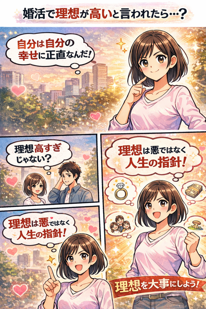【婚活女性必見】「理想が高い」と言われたとき、どう考えるべきか？